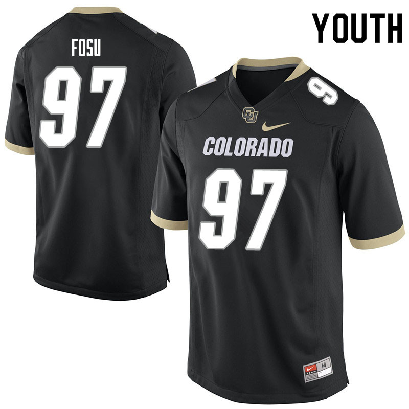 Youth #97 Paulison Fosu Colorado Buffaloes College Football Jerseys Sale-Black